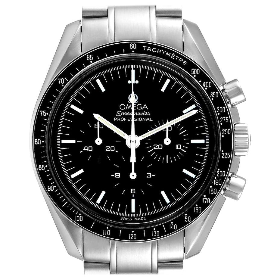 Omega Speedmaster Chronograph Black Dial MoonWatch 3570.50.00 Box Card For Sale
