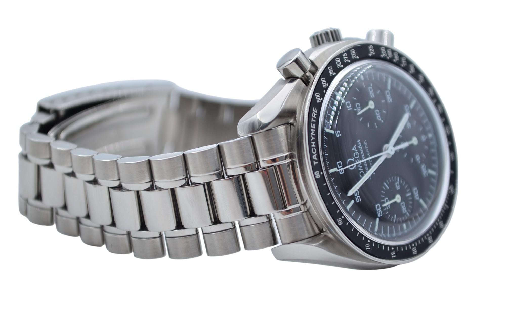 Omega Speedmaster Chronograph Reduced 39 Steel Black Dial Ref 3510.50.00 6