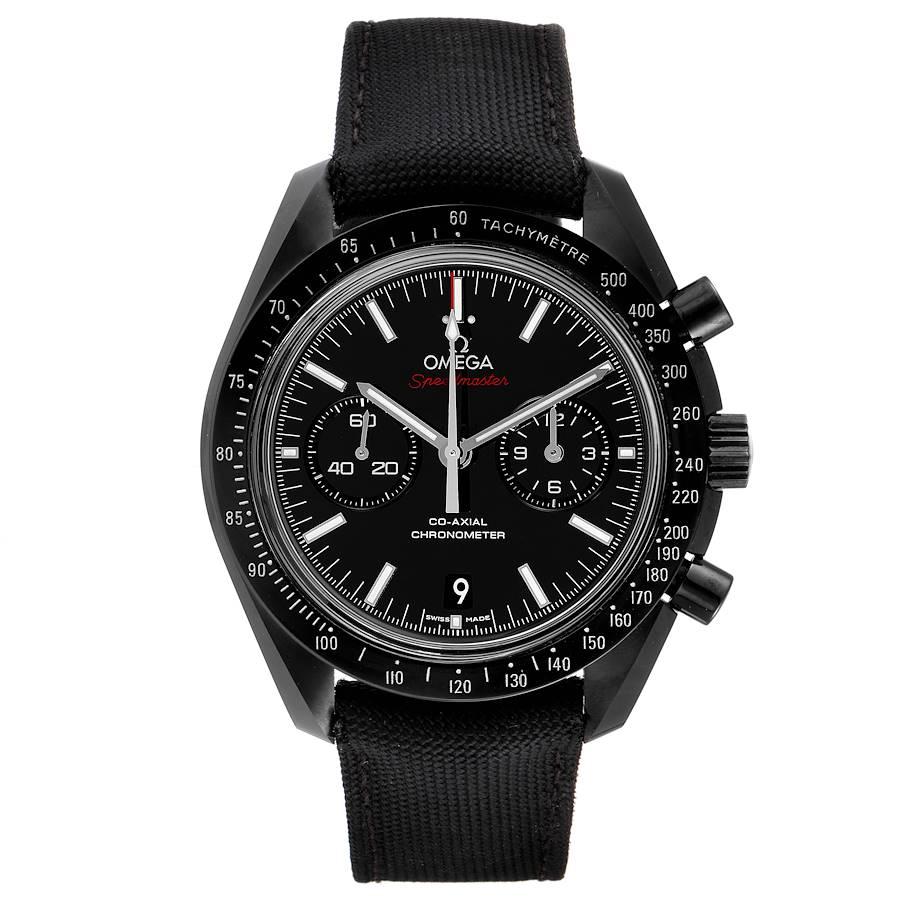 Omega Speedmaster Dark Side of the Moon Watch 311.92.44.51.01.003 Box Card. Authomatic self-winding chronograph movement with column wheel mechanism and Co-Axial Escapement for greater precision, stability and durability of the movement. Silicon