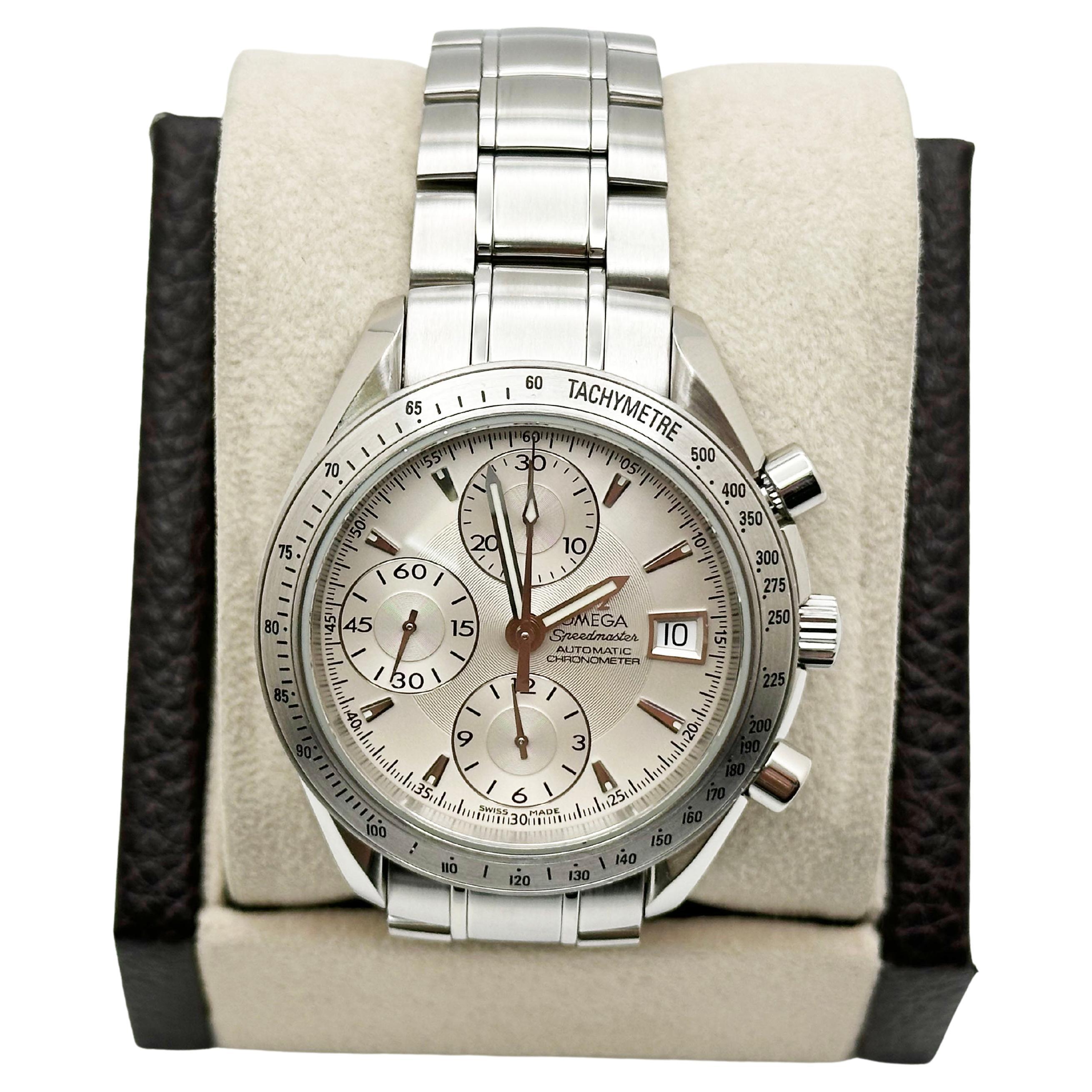 Omega Speedmaster Date 3211.30.00 Stainless Steel 40mm Box Paper For Sale