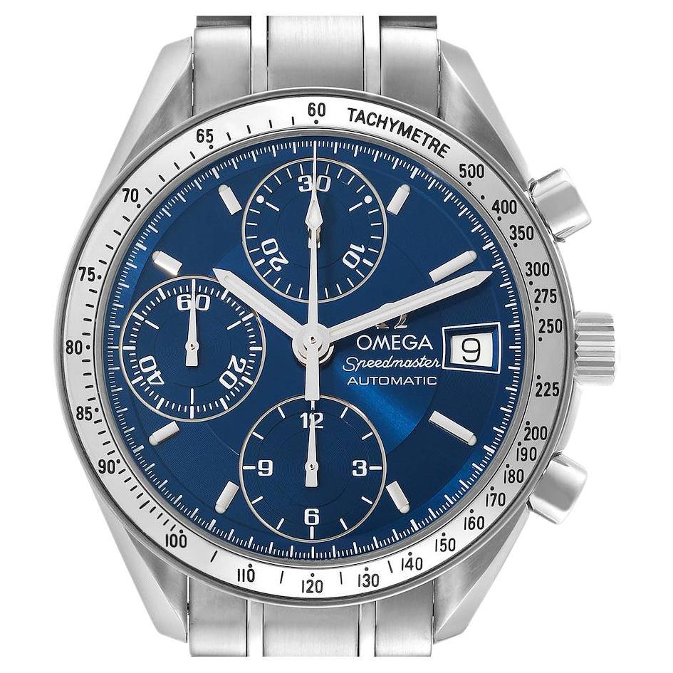 Omega Speedmaster Date Automatic Blue Dial Steel Mens Watch 3513.80.00 Box Card