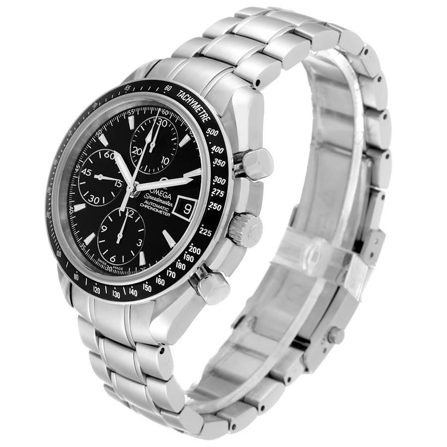 Omega Speedmaster Date Stahl-Herrenuhr mit schwarzem Zifferblatt 3210,50,00 1