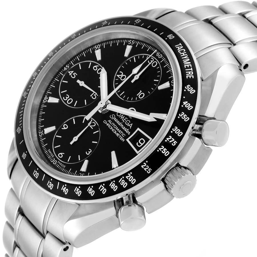 Omega Speedmaster Date Stahl-Herrenuhr mit schwarzem Zifferblatt 3210,50,00 2
