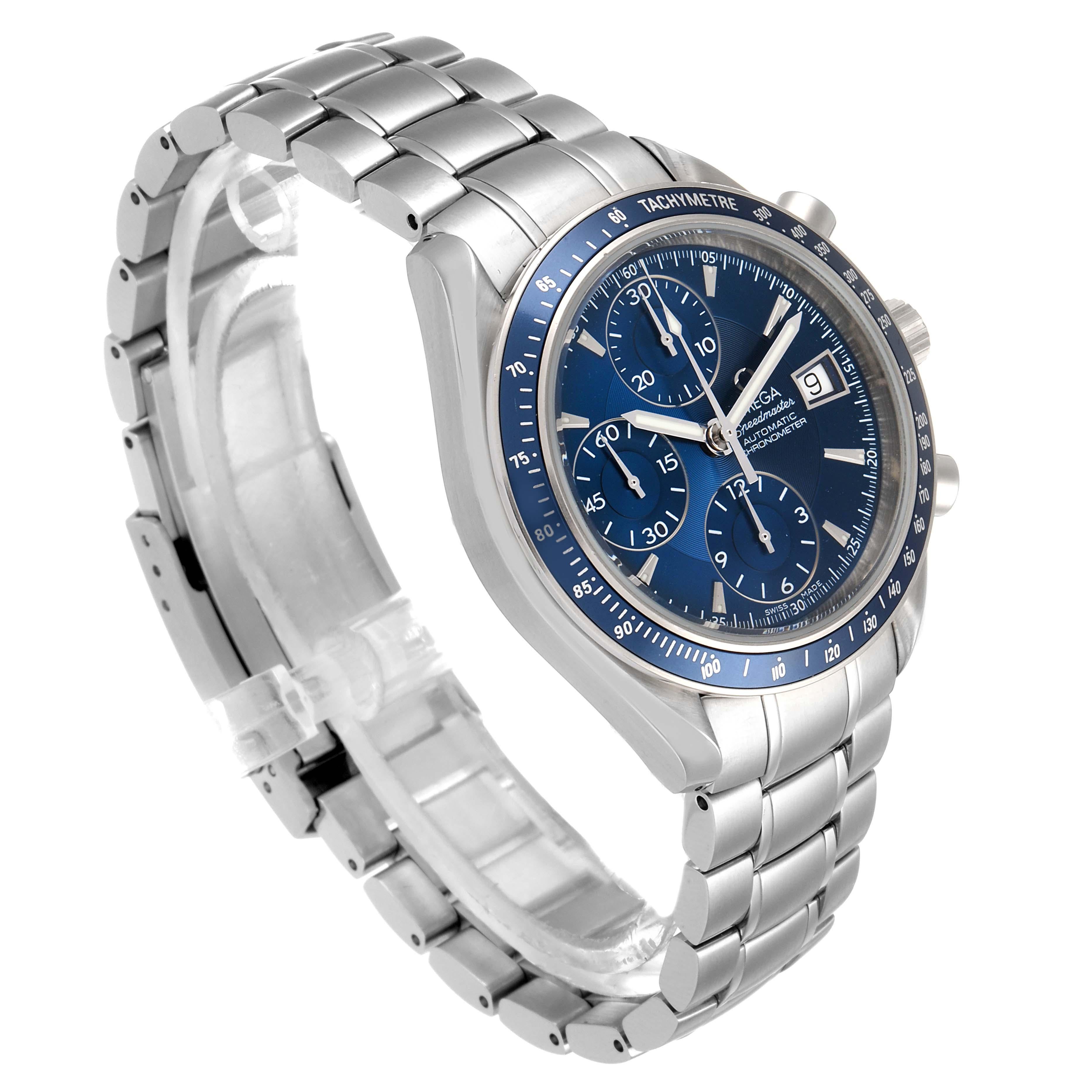 Men's Omega Speedmaster Date Blue Dial Chronograph Mens Watch 3212.80.00