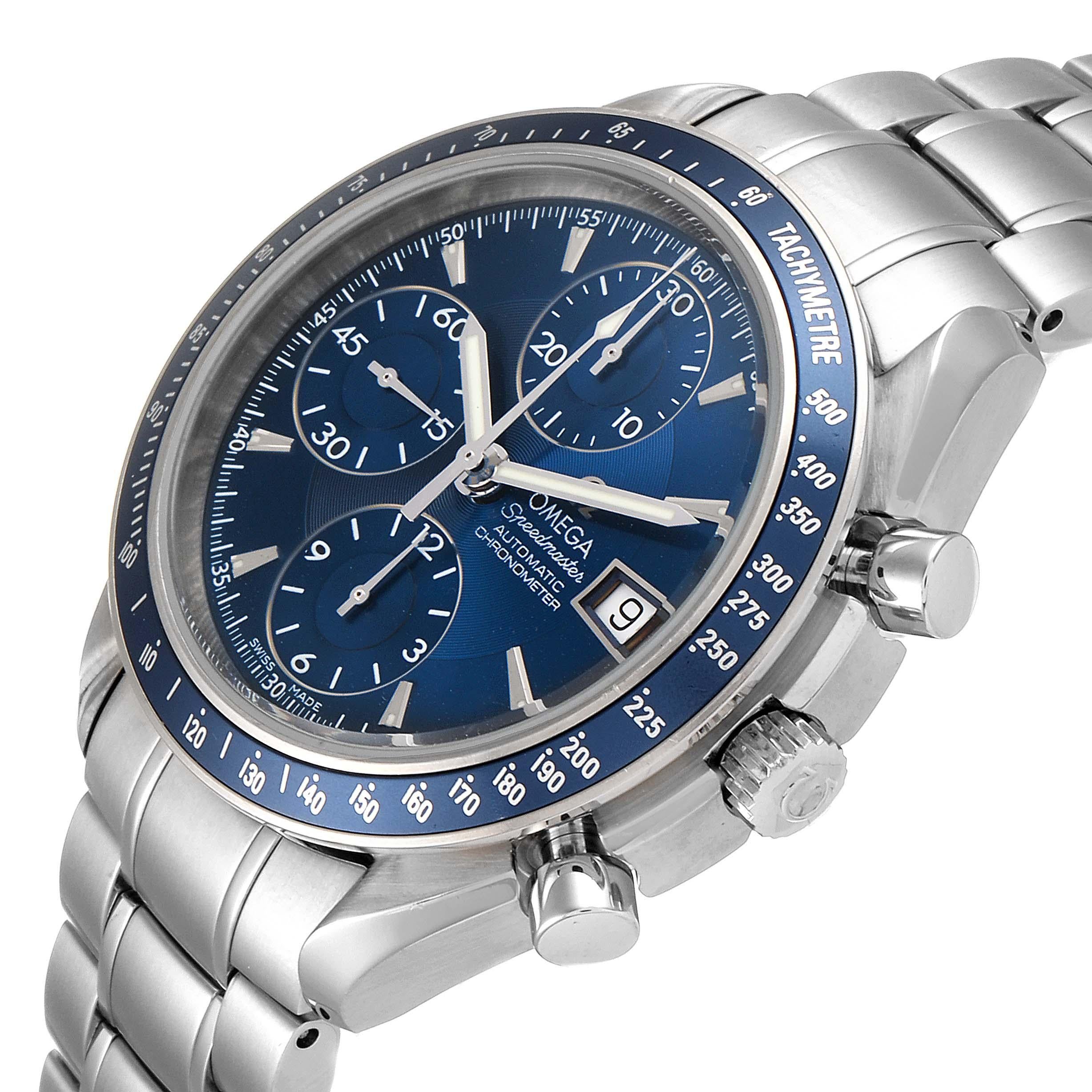 Omega Speedmaster Date Blue Dial Chronograph Mens Watch 3212.80.00 2