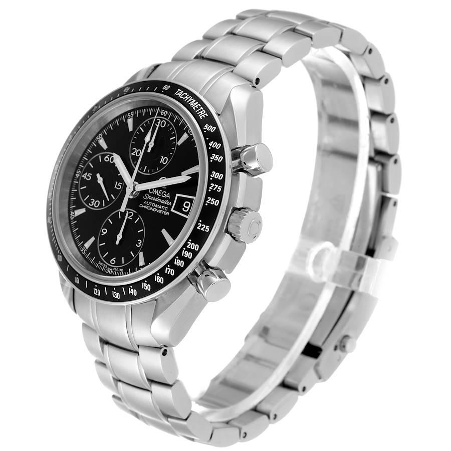 Omega Speedmaster Date Chronograph Herrenuhr mit schwarzem Zifferblatt 3210,50,00 Boxkarte 1