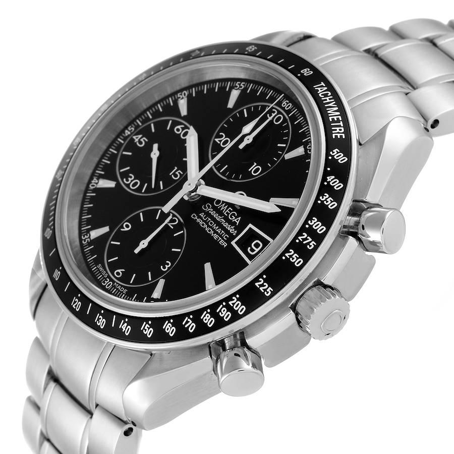 Omega Speedmaster Date Chronograph Herrenuhr mit schwarzem Zifferblatt 3210,50,00 Boxkarte 2
