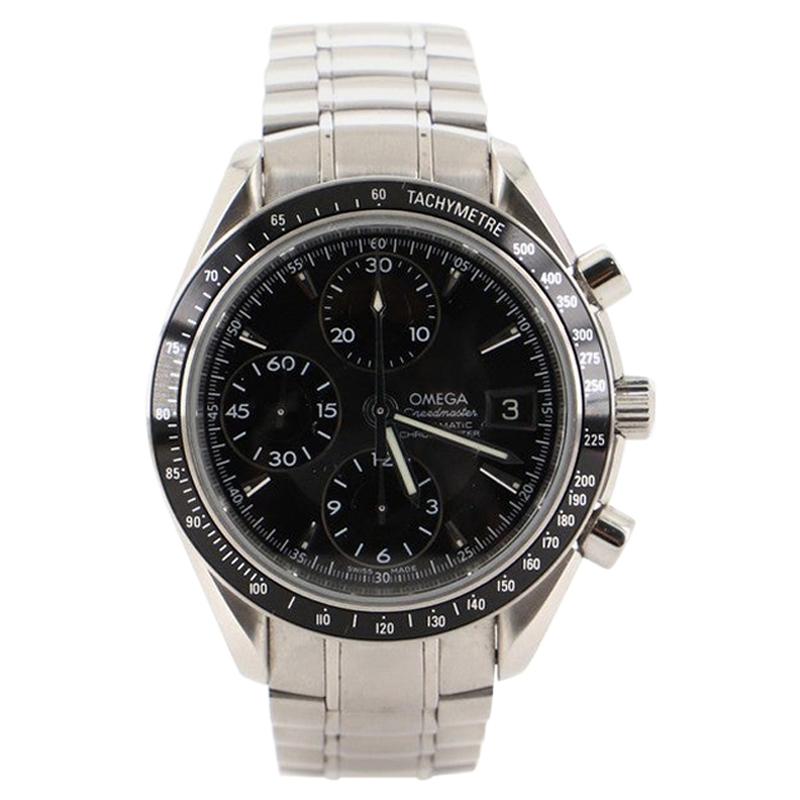 Omega Speedmaster Date Chronograph Chronometer Automatic Watch Stainless Steel 4 For Sale