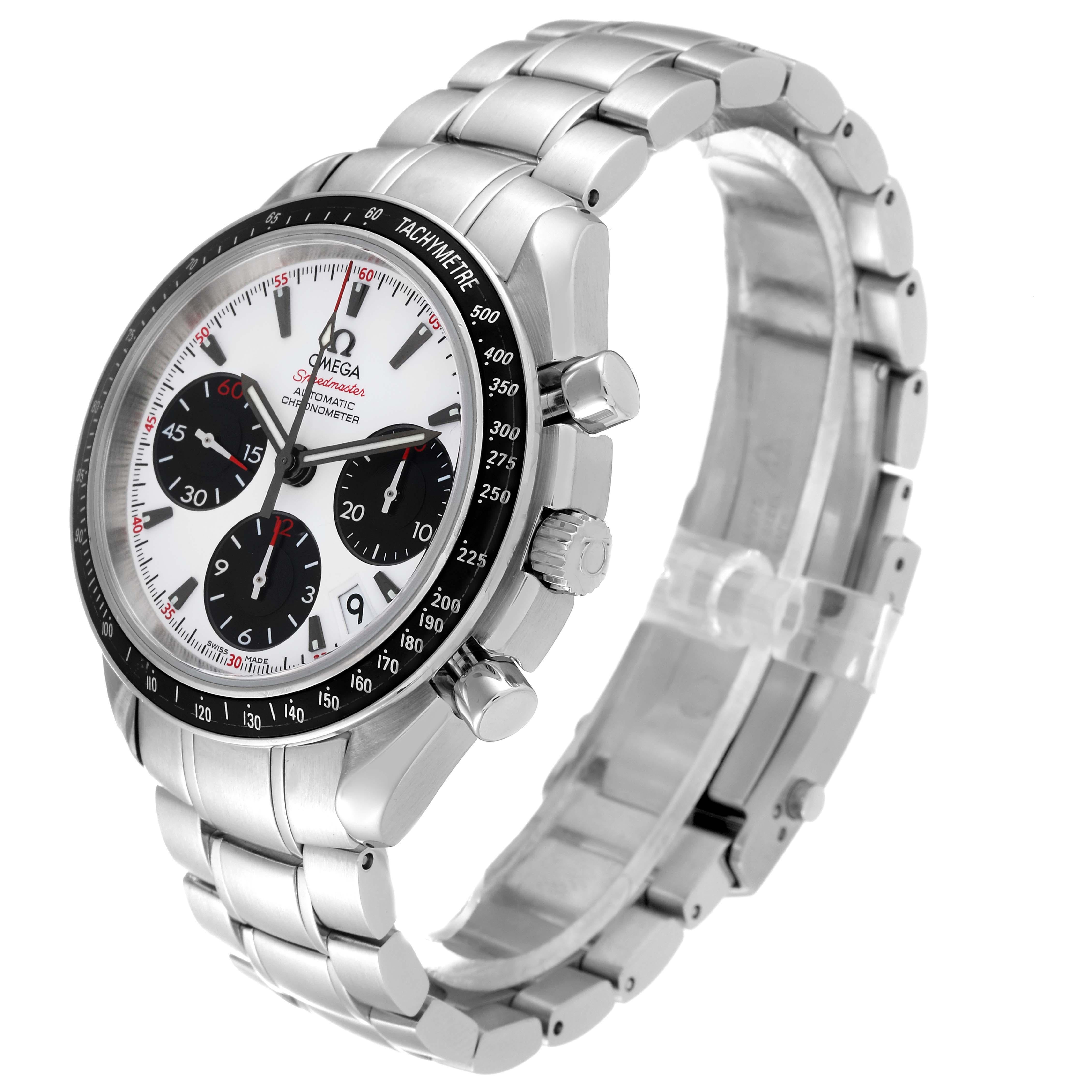 Men's Omega Speedmaster Date Panda Dial Steel Mens Watch 323.30.40.40.04.001 Card