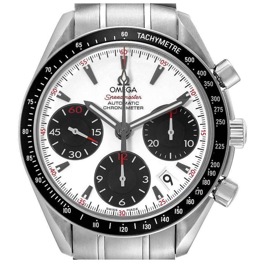 Omega Speedmaster Date Panda Stahl-Herrenuhr mit Zifferblatt 323.30.40.40.04.001