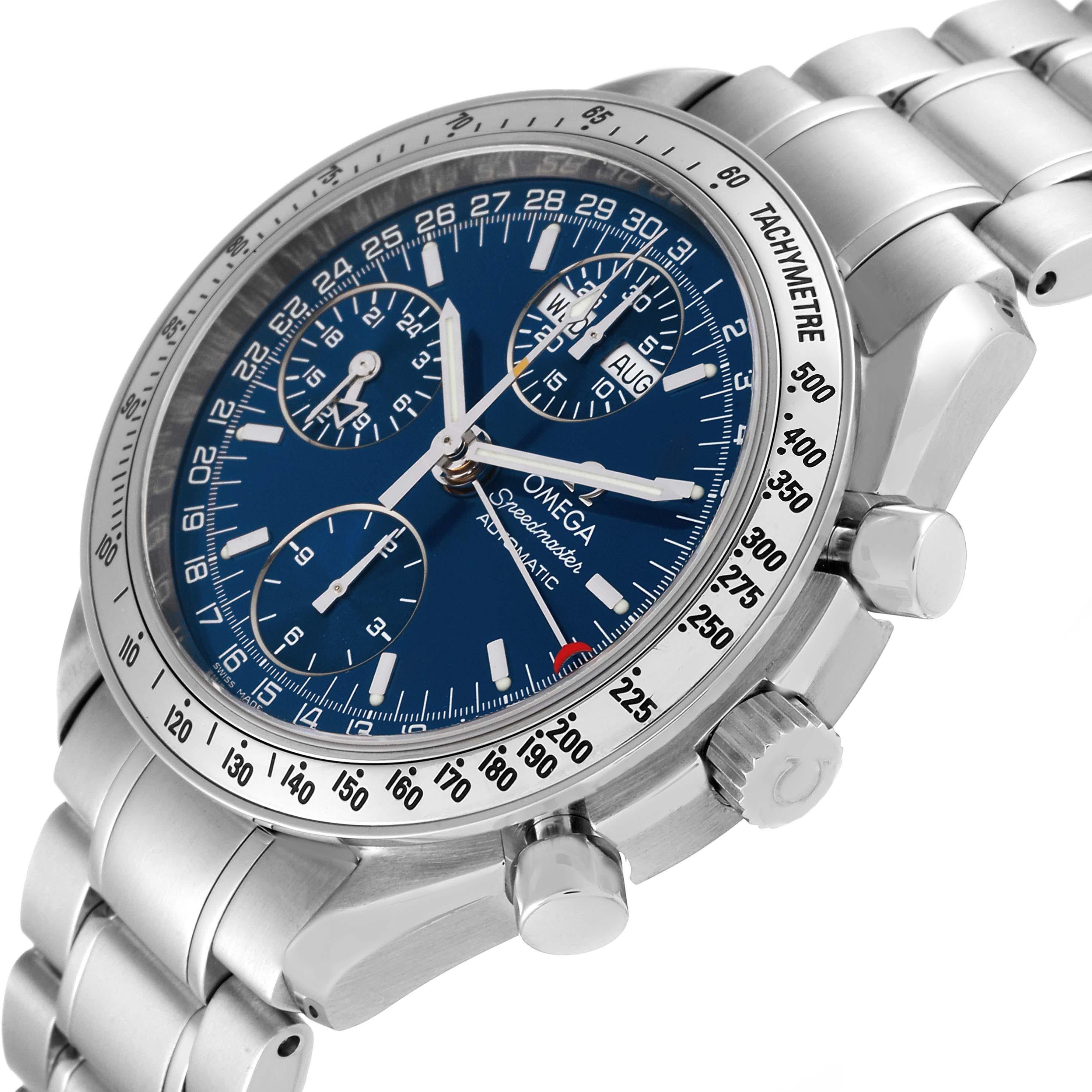 Omega Speedmaster Day-Date 39 Blue Dial Steel Mens Watch 3523.80.00 Box Card 1