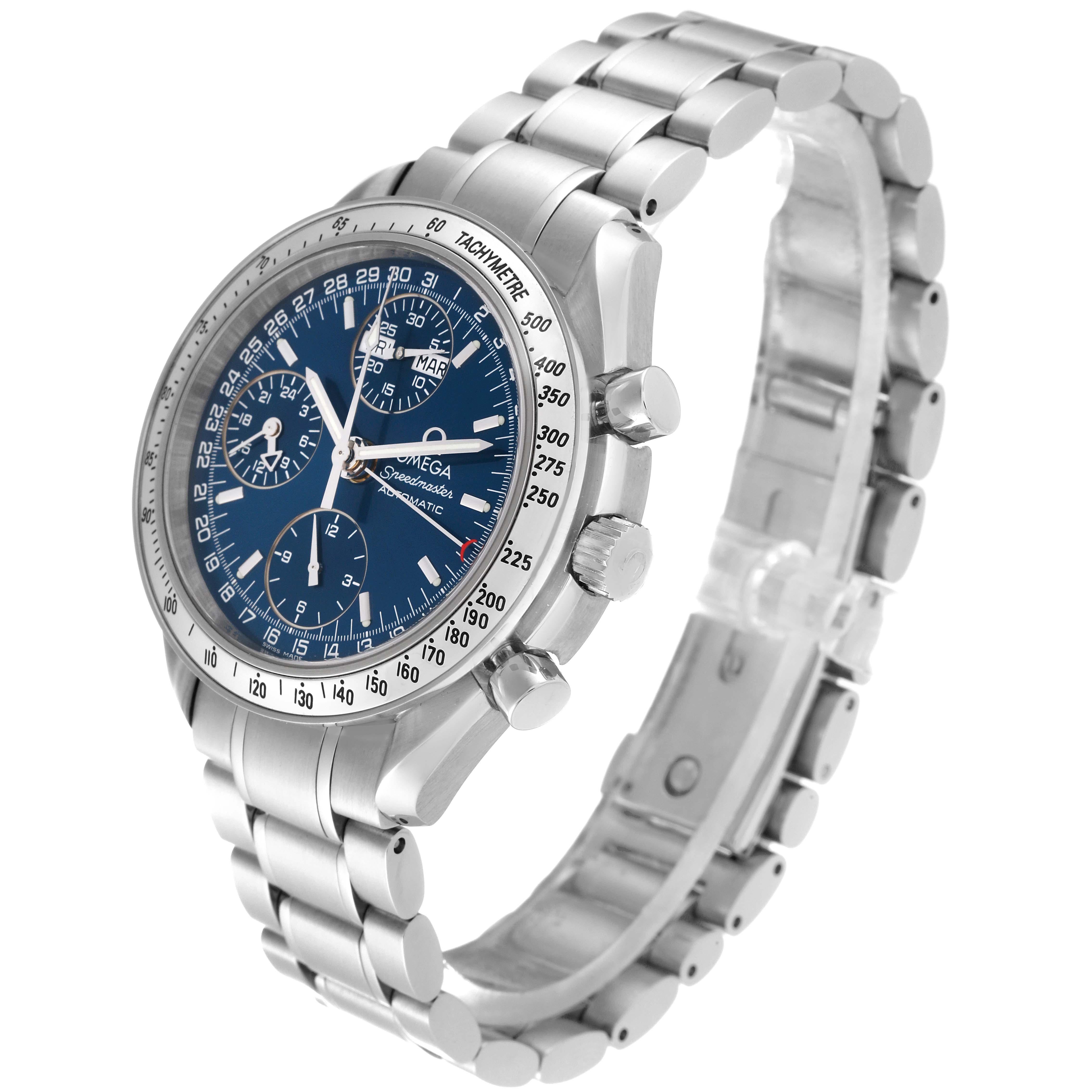 Omega Speedmaster Day-Date 39 Blue Dial Steel Mens Watch 3523.80.00 Box Card For Sale 5