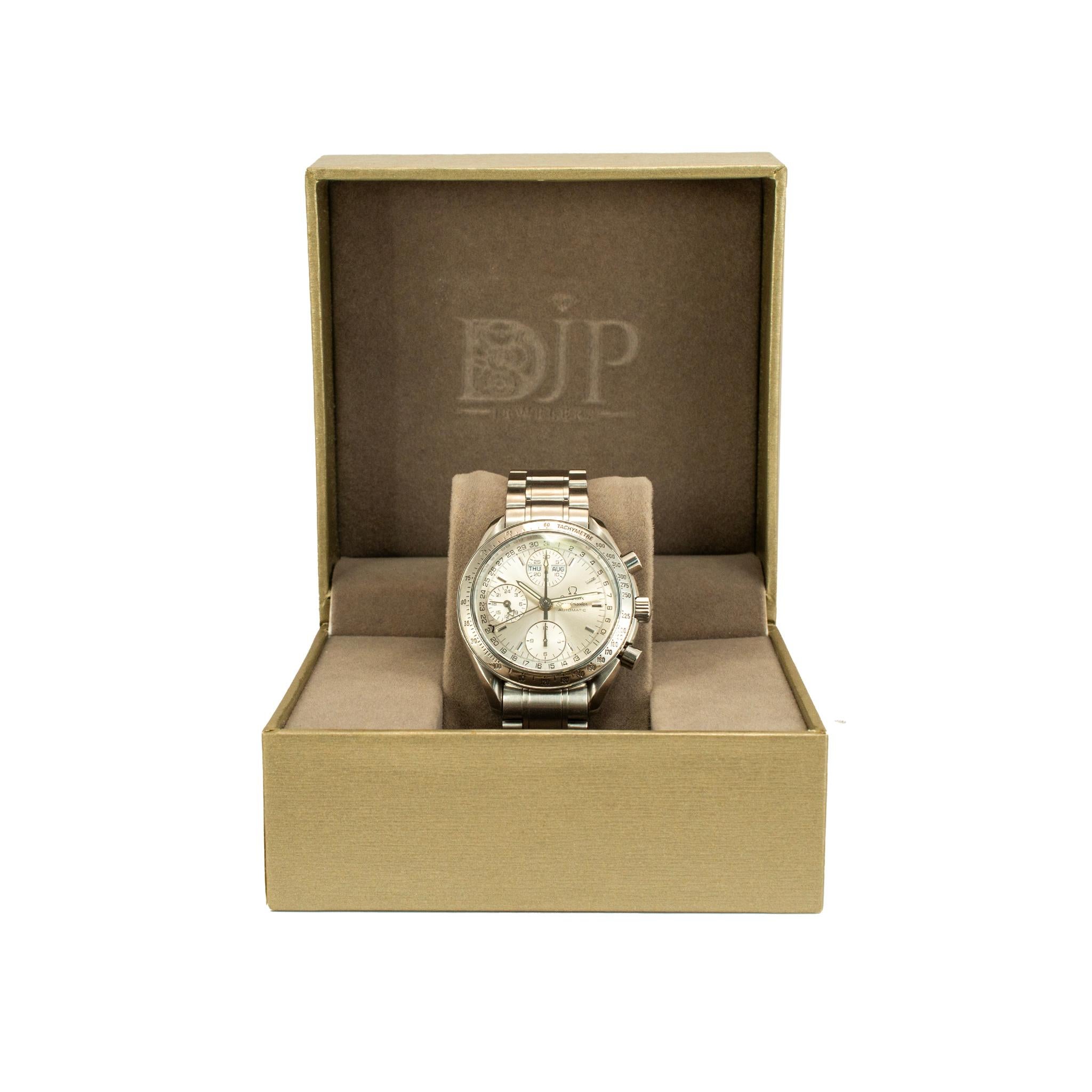 Orologio Omega Speedmaster Day Date 39MM 3523.30.00 Silver Calendar Chrono Steele 6