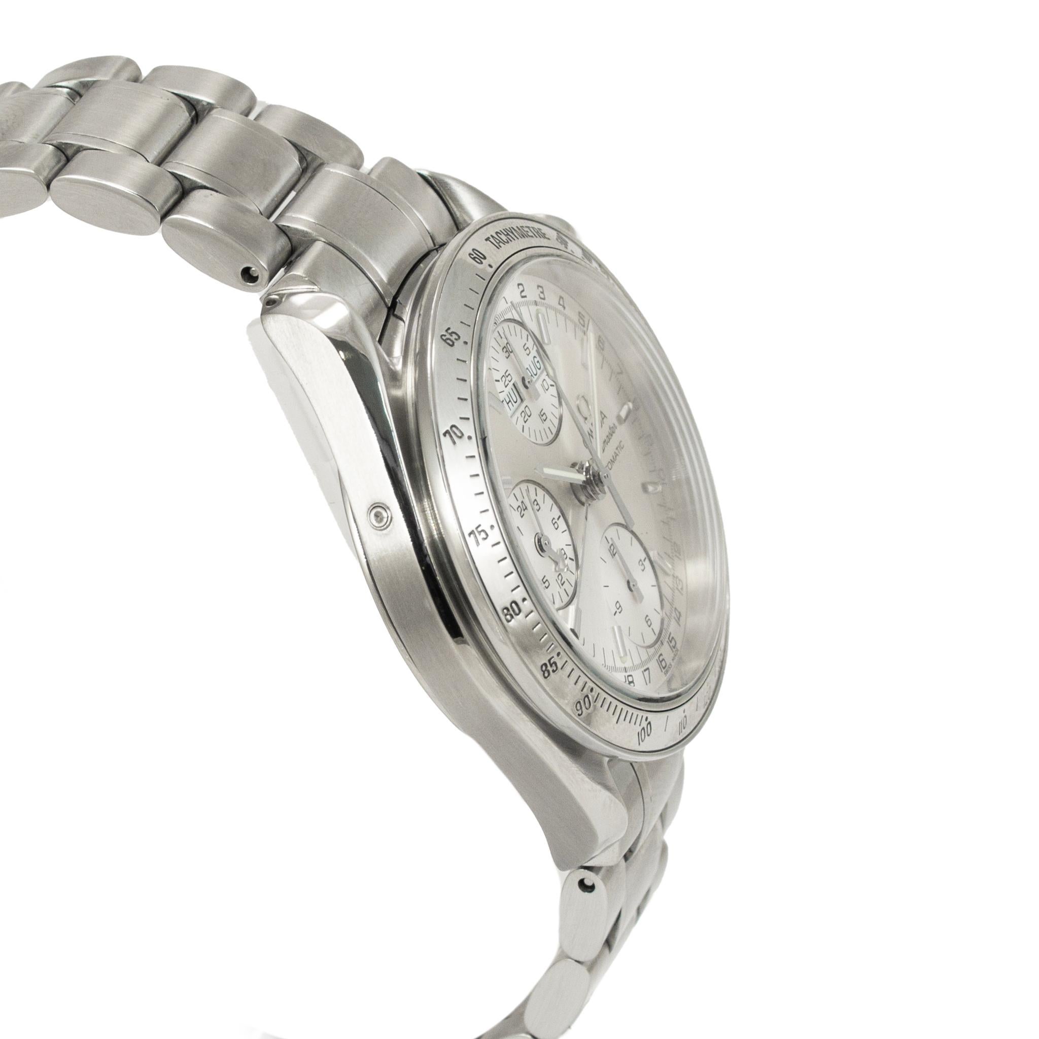 Orologio Omega Speedmaster Day Date 39MM 3523.30.00 Silver Calendar Chrono Steele In condizioni ottime a Houston, TX