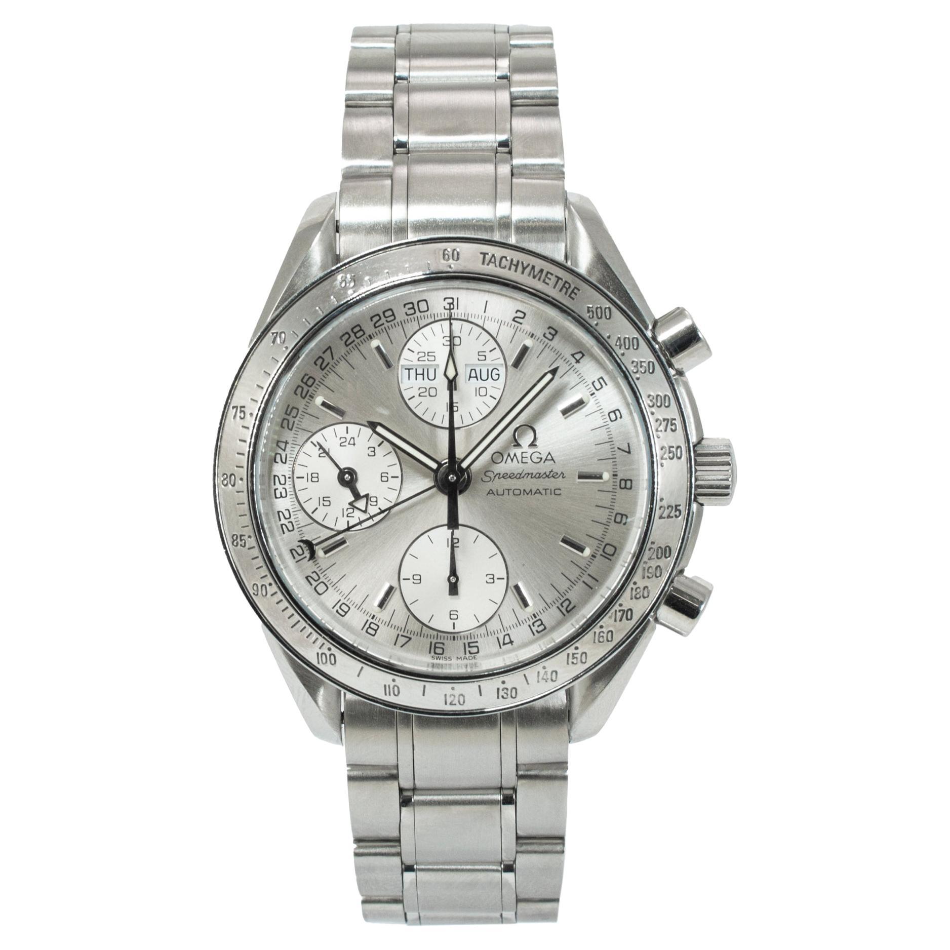 Reloj Omega Speedmaster Day Date 39MM 3523.30.00 Plata Calendario Crono Acero