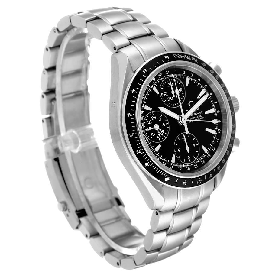 Omega Speedmaster Day-Date Steel Chronograph Mens Watch 3220.50.00 In Excellent Condition In Atlanta, GA