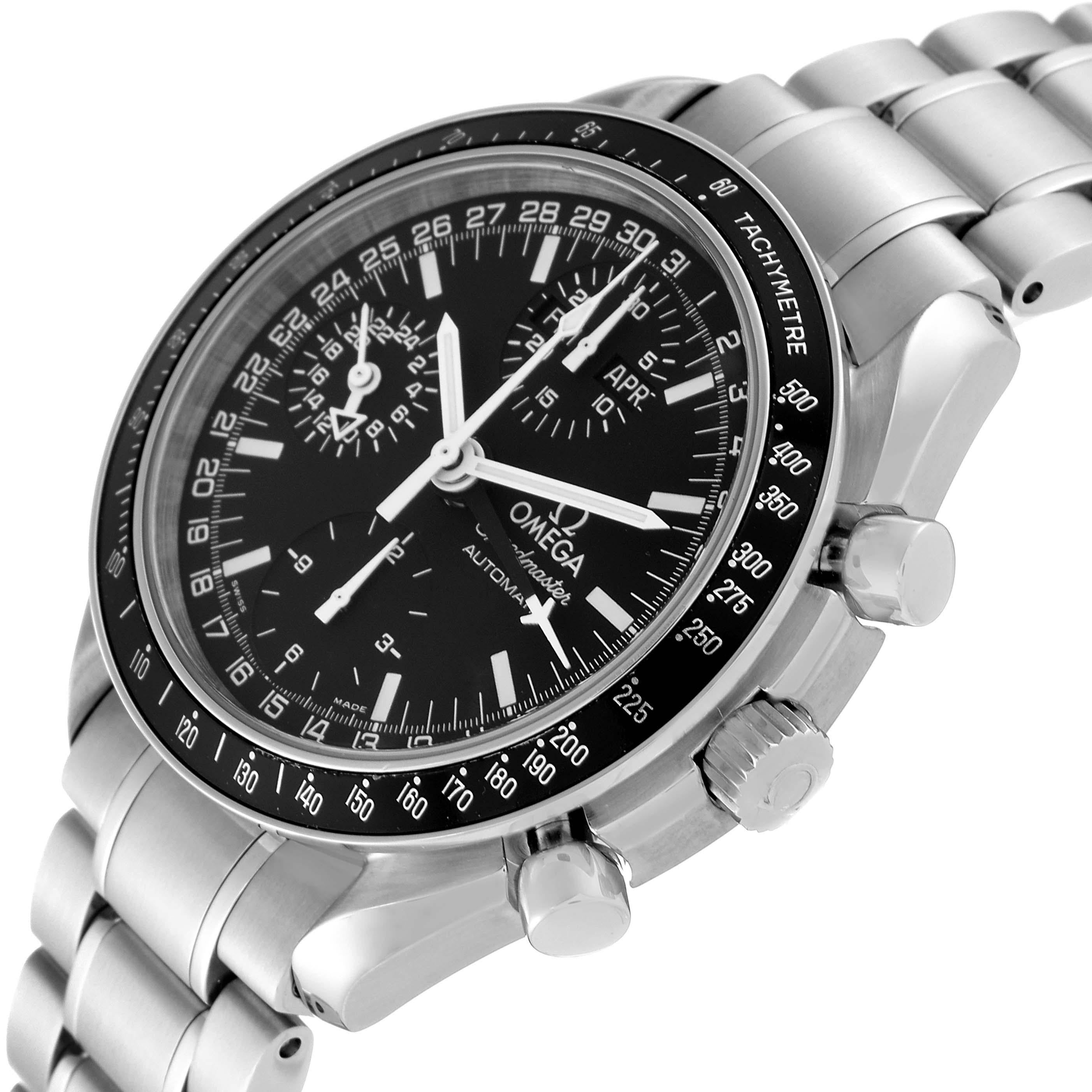 Men's Omega Speedmaster Day Date Black Dial Automatic Mens Watch 3520.50.00 Card For Sale