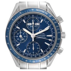Omega Speedmaster Day Date Blue Dial Chronograph Mens Watch 3222.80.00 Box Card