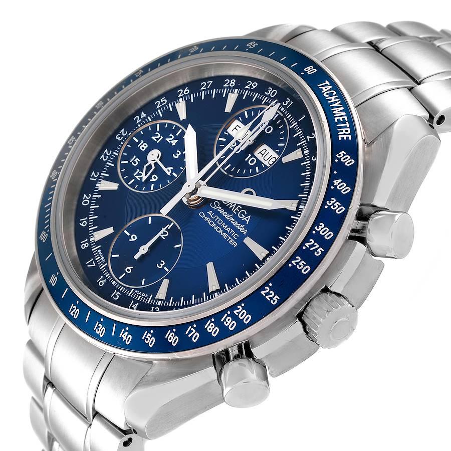 Men's Omega Speedmaster Day Date Blue Dial Chronograph Mens Watch 3222.80.00