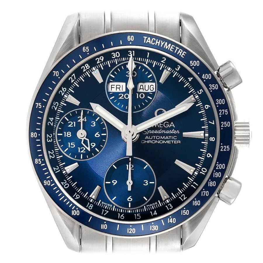 Omega Speedmaster Day Date Blaues Zifferblatt Chronograph Herrenuhr 3222.80.00