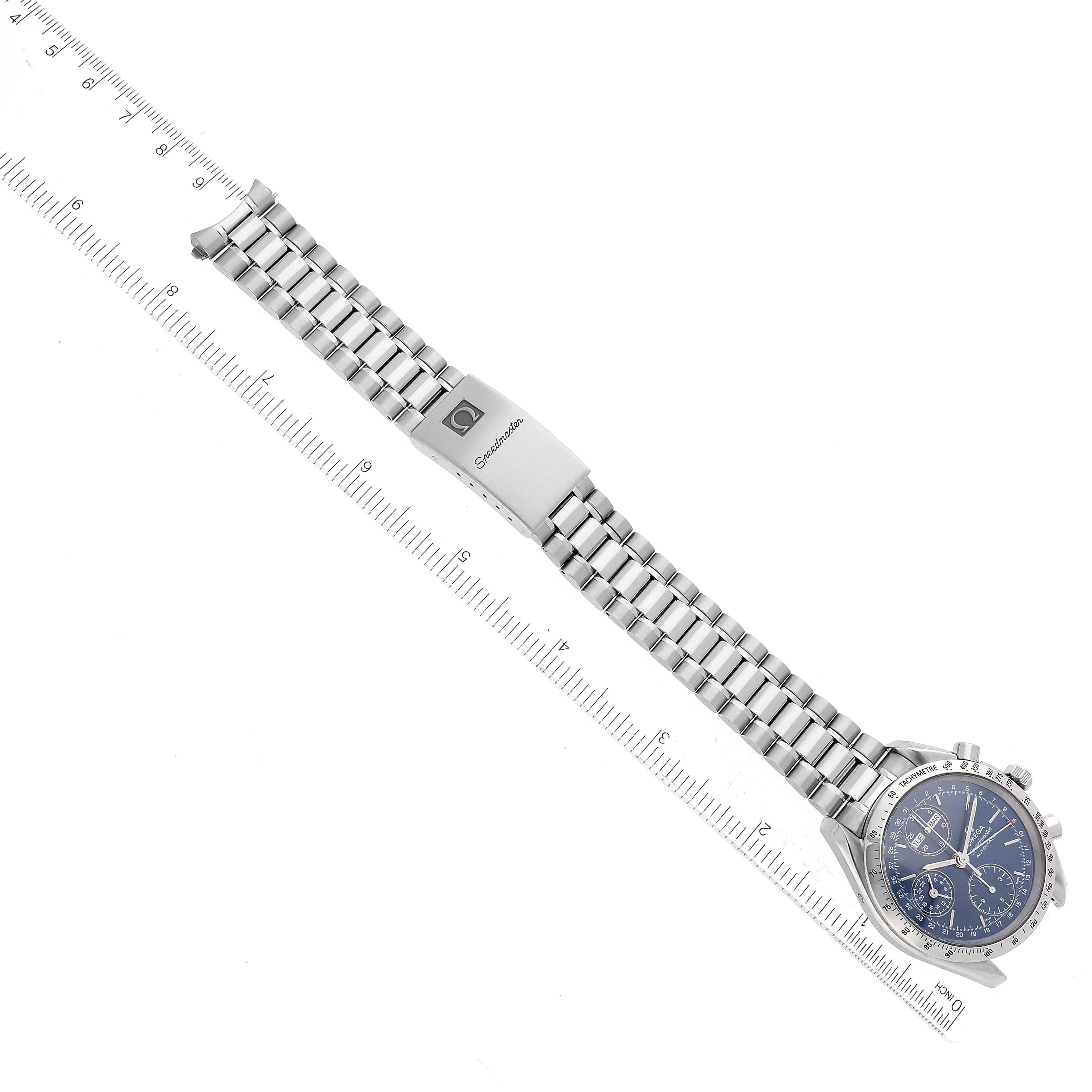 Omega Speedmaster Day Date Blue Dial Steel Mens Watch 3521.80.00 2