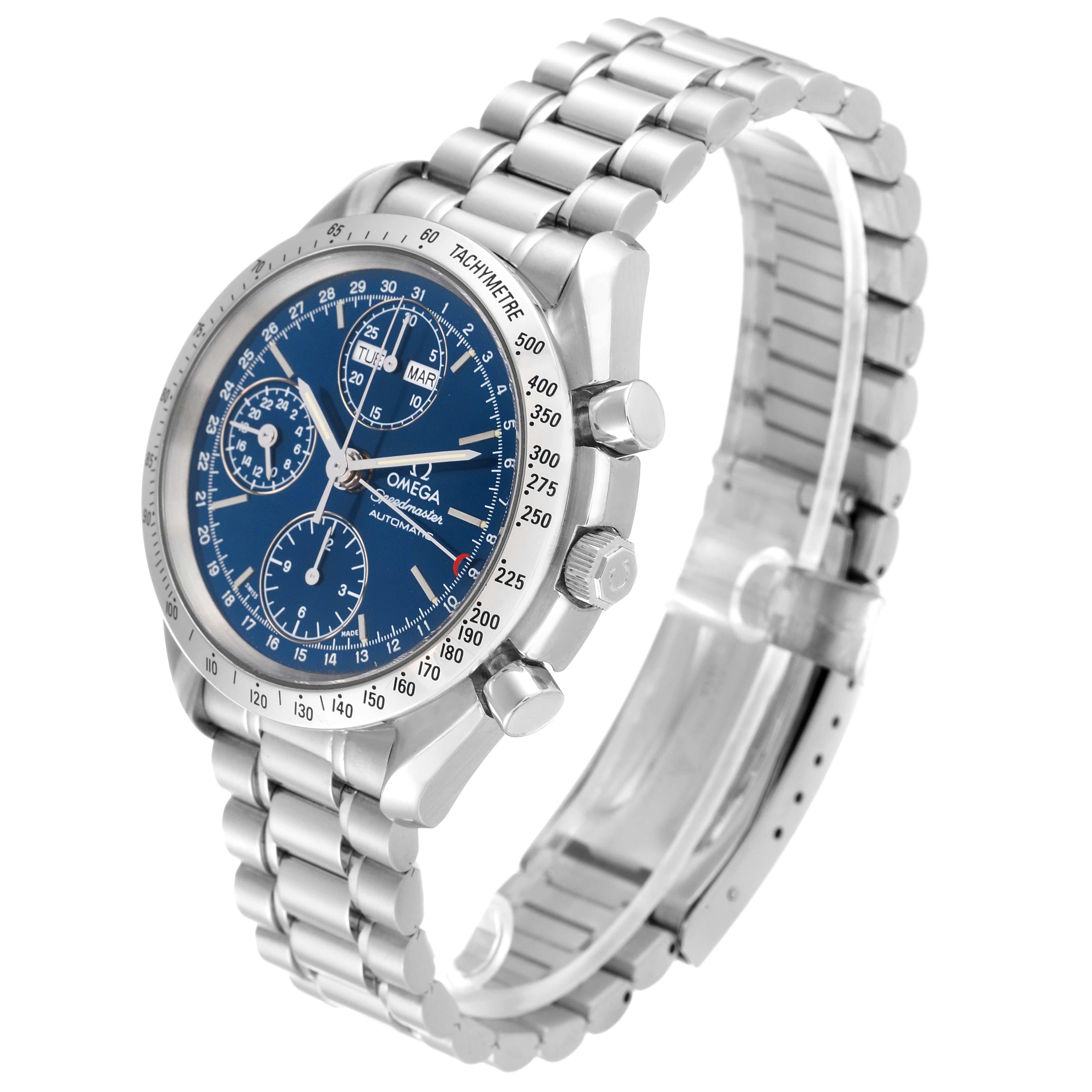 Omega Speedmaster Day Date Blue Dial Steel Mens Watch 3521.80.00 4