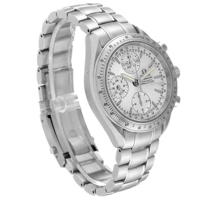 Omega Speedmaster Day Date Chrono Silver Dial Watch 3221.30.00 Card For  Sale at 1stDibs | omega 3220.50