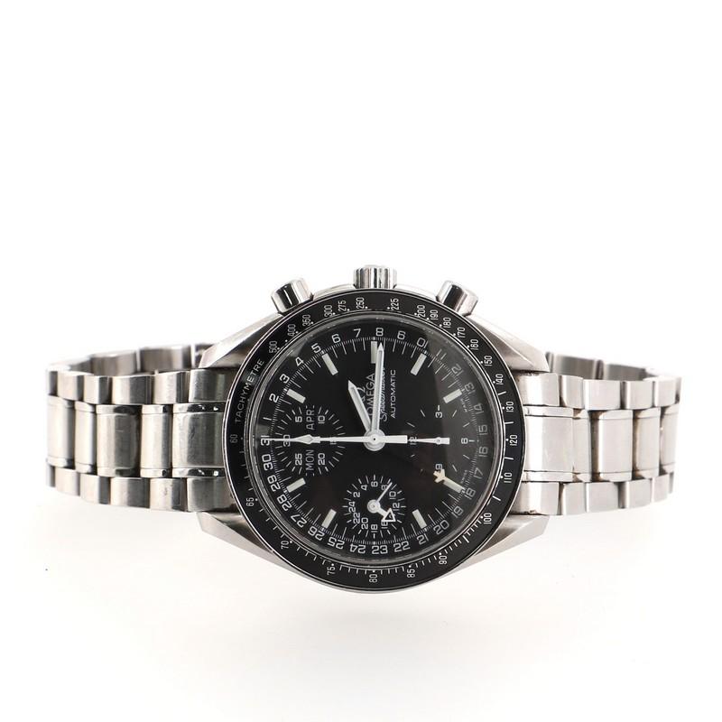 Omega Speedmaster Day-Date Chronograph Automatic Watch Stainless Steel 39 In Good Condition In New York, NY