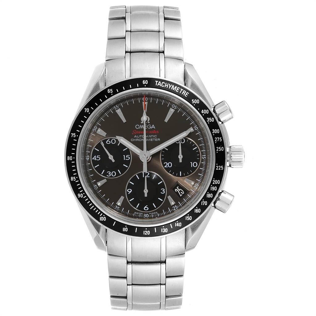 Omega Speedmaster Day Date Gray Dial Watch 323.30.40.40.06.001 Card In Excellent Condition For Sale In Atlanta, GA