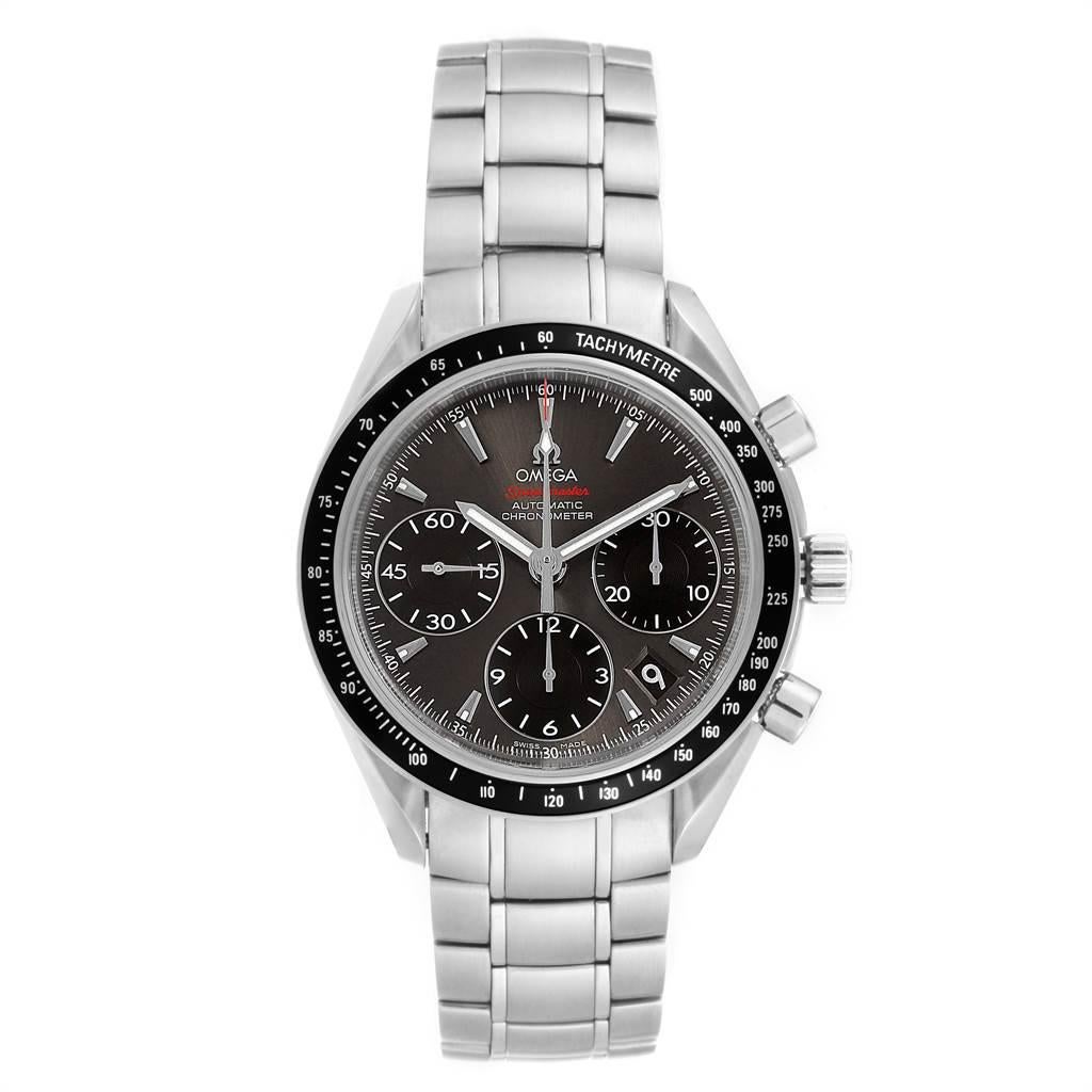 Omega Speedmaster Day Date Grey Dial Watch 323.30.40.40.06.001 In Excellent Condition In Atlanta, GA