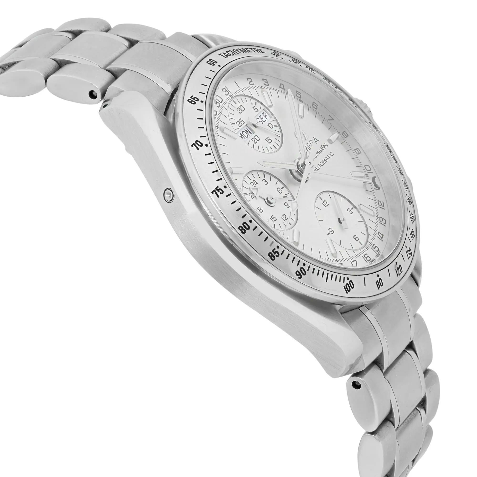 Omega Speedmaster Tag Datum Monat Stahl Silber Zifferblatt Automatikuhr 3523.30.00 Herren im Angebot