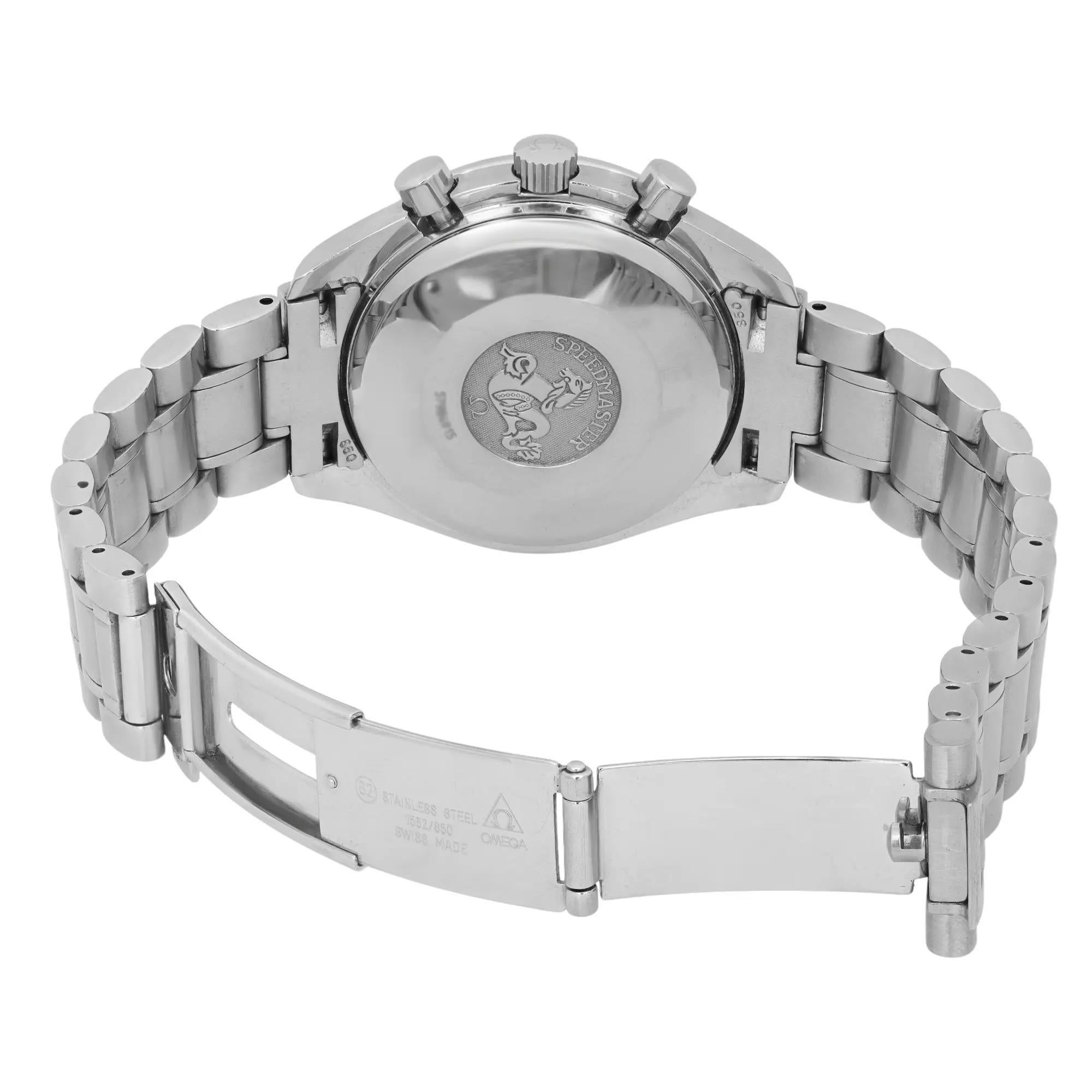 Omega Speedmaster Tag Datum Monat Stahl Silber Zifferblatt Automatikuhr 3523.30.00 im Angebot 2