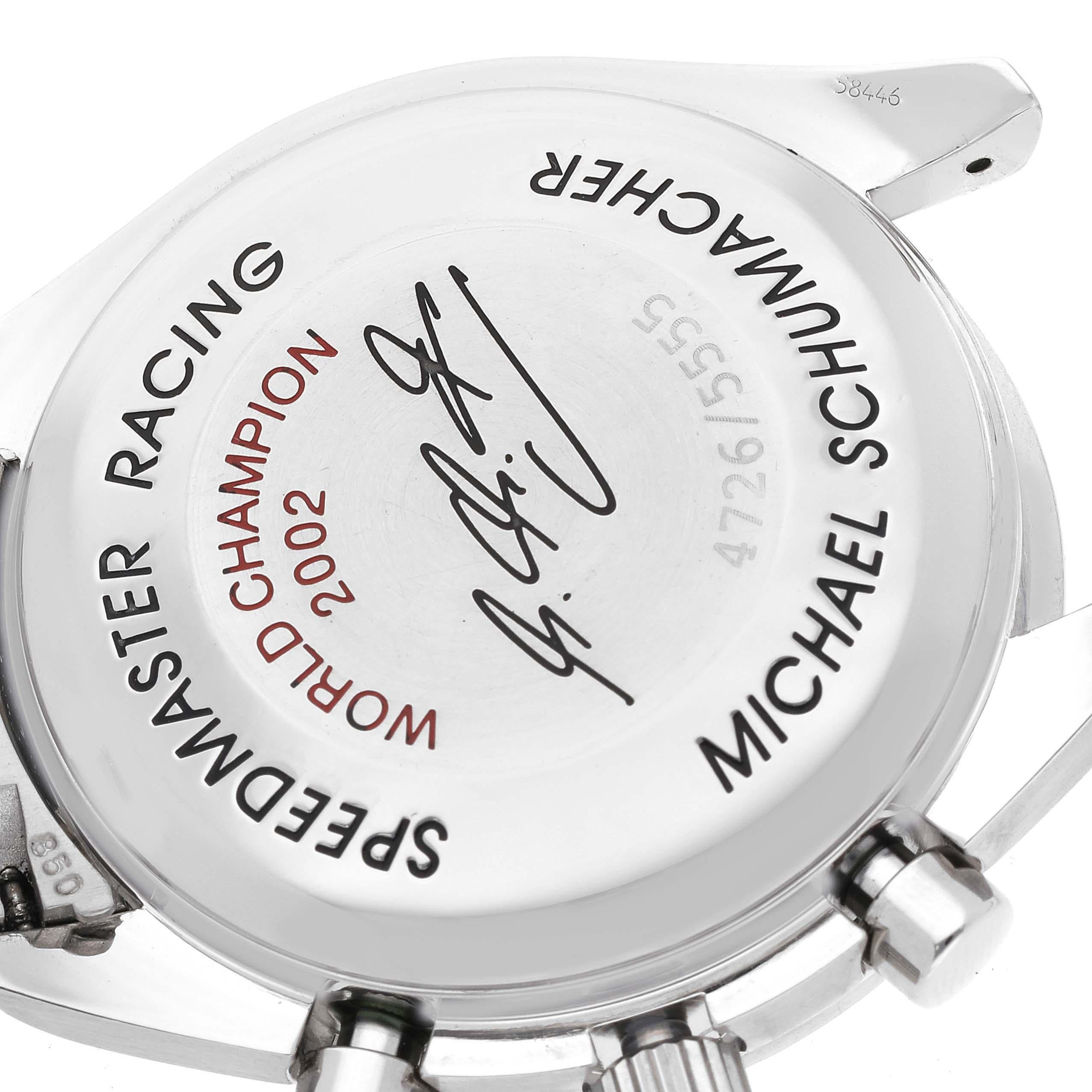 Omega Speedmaster Day Date Schumacher Limited Edition Steel Mens Watch For Sale 2