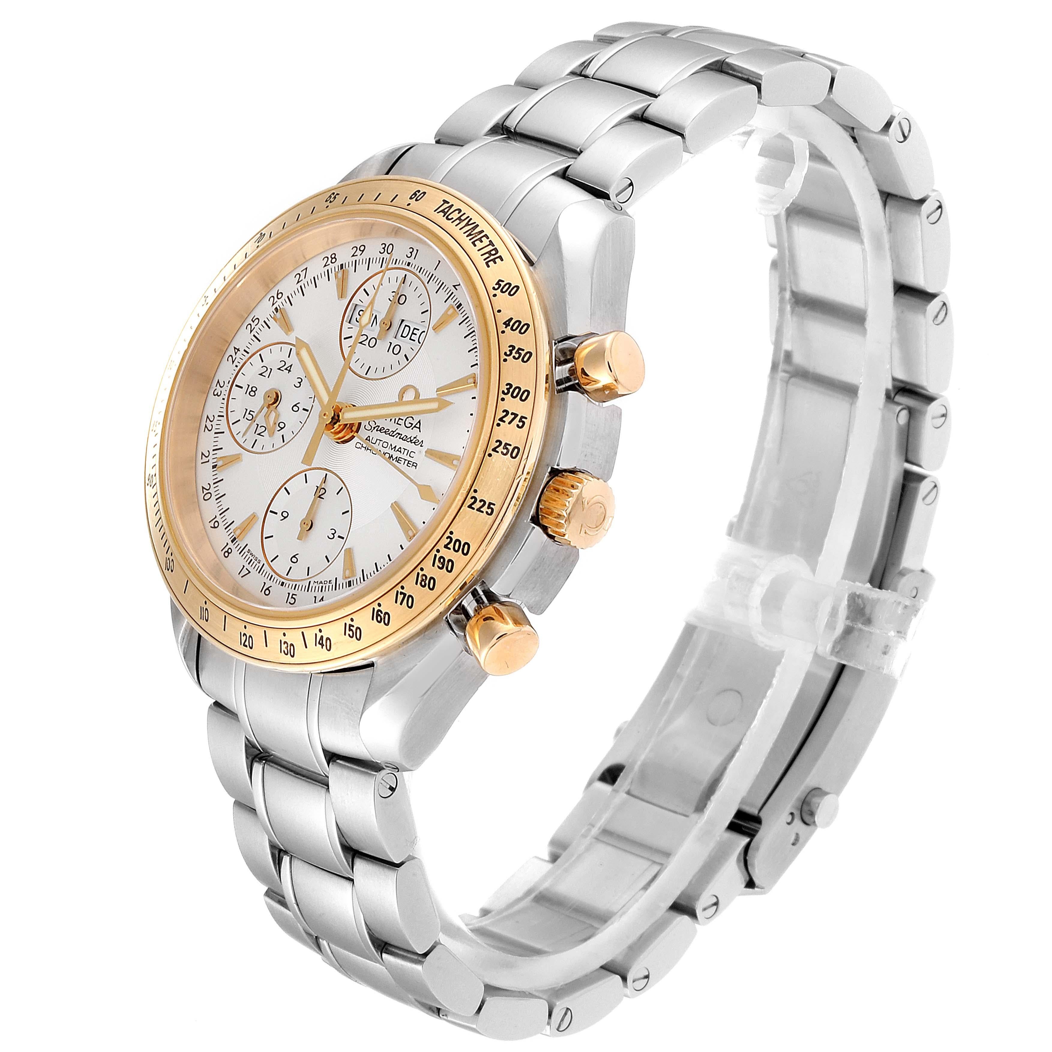 Men's Omega Speedmaster Day Date Steel Yellow Gold Watch 323.21.40.44.02.001 For Sale
