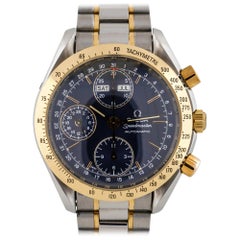 Omega Speedmaster Day Date Two-Tone Blue Chronographic Dial Watch