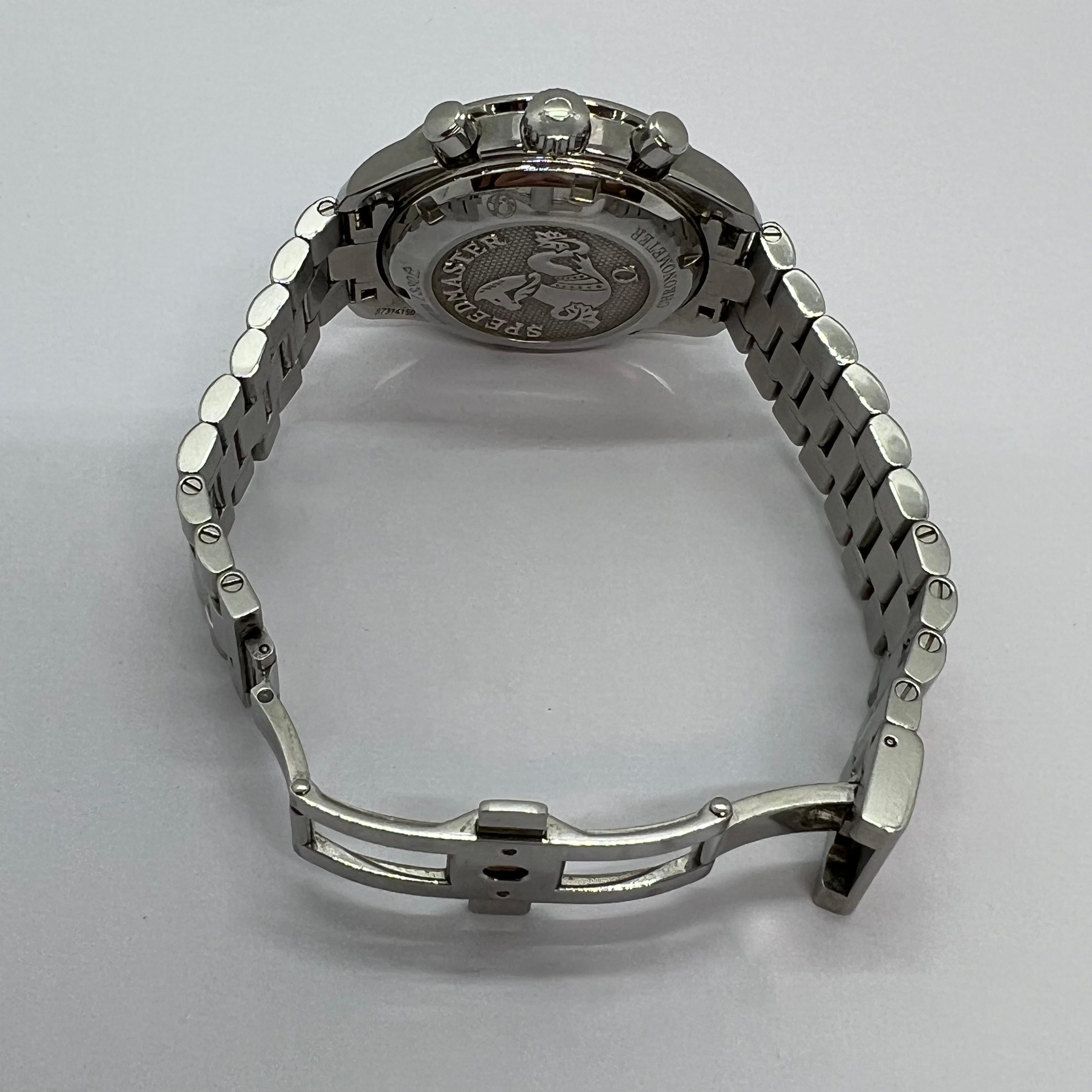 Women's or Men's Omega Speedmaster Factory Diamond Bezel Automatic Chronograph MOP Ladies Watch For Sale