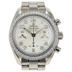 Used Omega Speedmaster Factory Diamond Bezel Automatic Chronograph MOP Ladies Watch