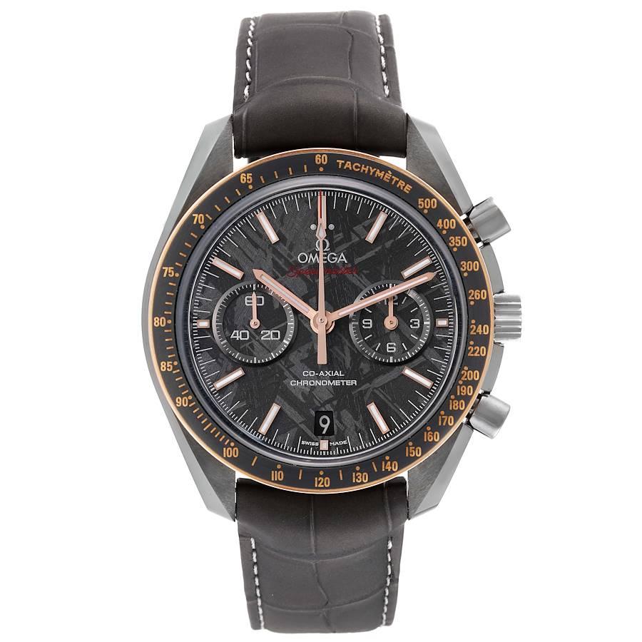 Omega Speedmaster Grey Side of the Moon Mens Watch 311.63.44.51.99.001 Box Card. Automatic self-winding chronograph movement with column wheel mechanism and Co-Axial Escapement for greater precision, stability and durability of the movement. Silicon