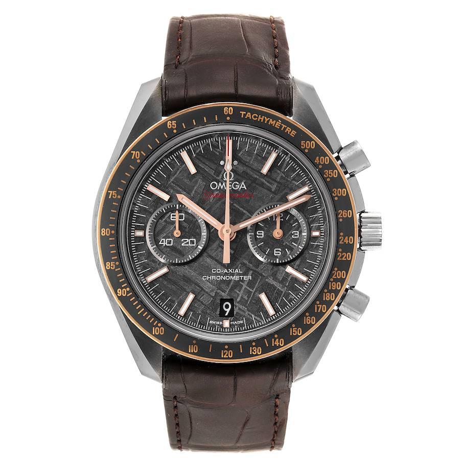 Omega Speedmaster Grey Side of the Moon Watch 311.63.44.51.99.001 Box Card. Automatic self-winding chronograph movement with column wheel mechanism and Co-Axial Escapement for greater precision, stability and durability of the movement. Silicon