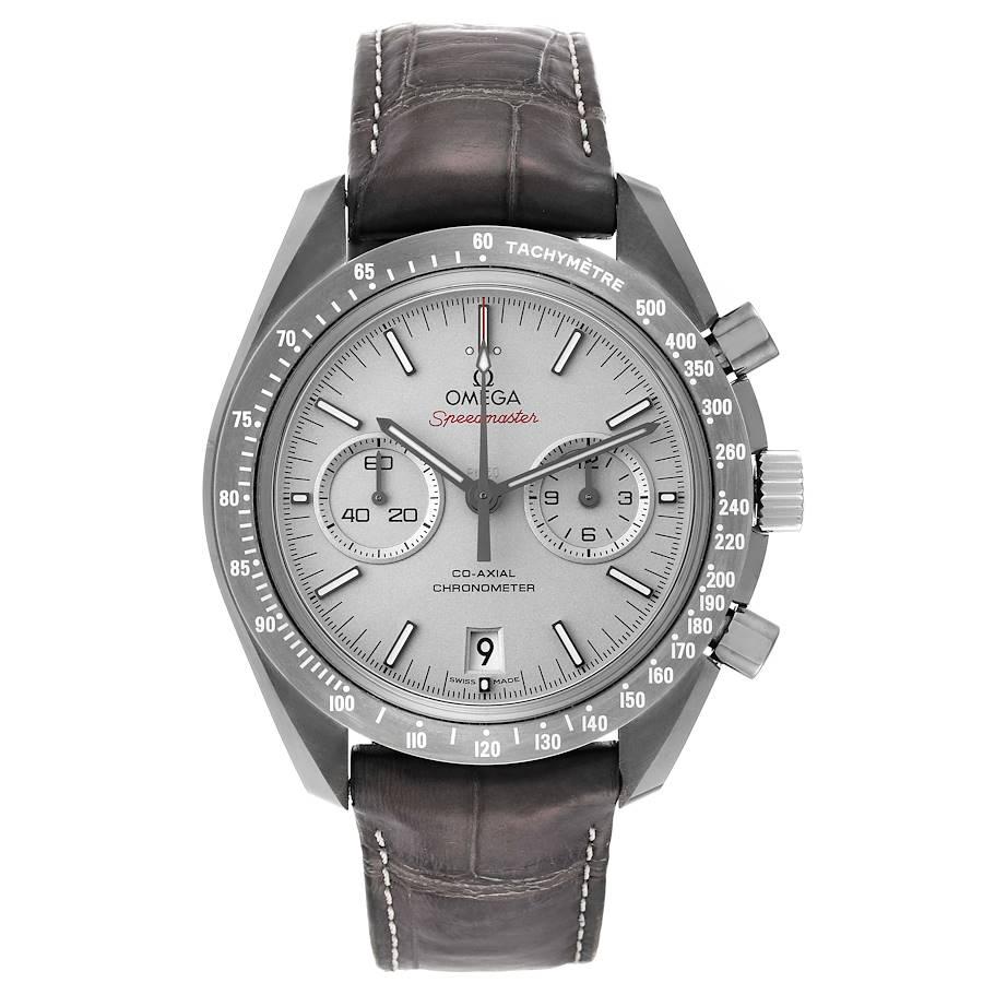 Omega Speedmaster Grey Side of the Moon Watch 311.93.44.51.99.001 Box Card. Automatic self-winding chronograph movement with column wheel mechanism and Co-Axial Escapement for greater precision, stability and durability of the movement. Silicon