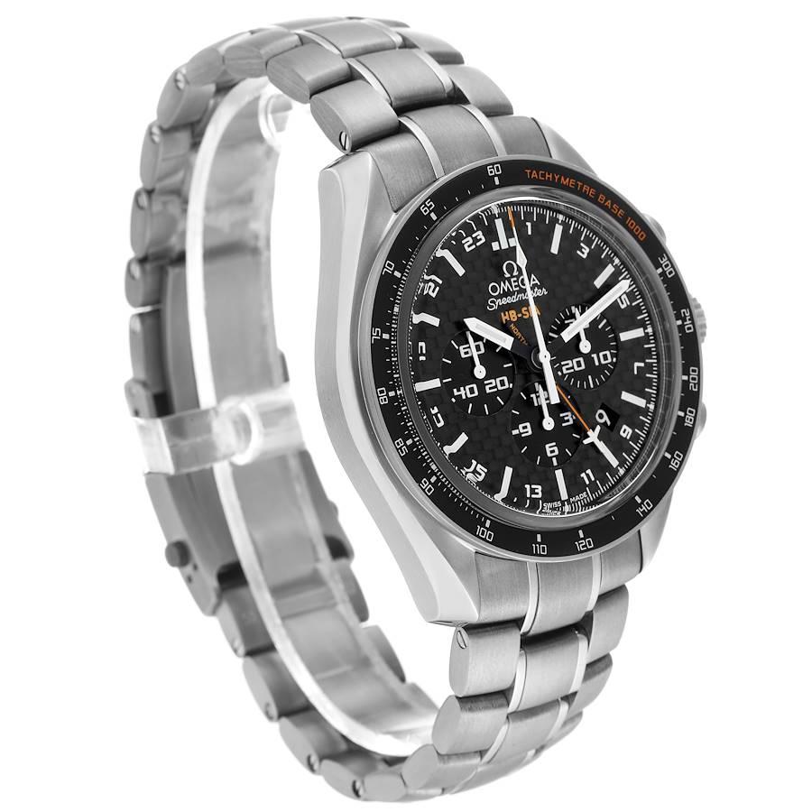 Uomo Omega Speedmaster HB-SIA GMT Orologio in titanio 321.90.44.52.01.001 Scheda Box