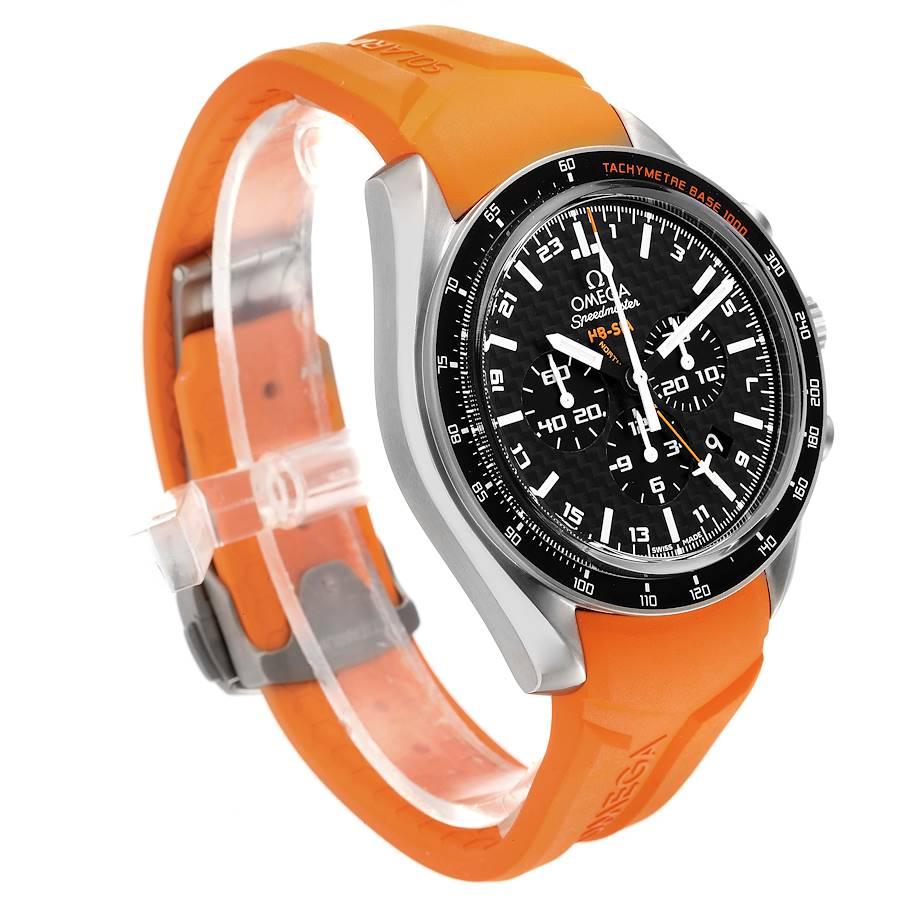 Omega Speedmaster HB-SIA GMT Titanium Watch 321.92.44.52.01.003 Box Card In Excellent Condition For Sale In Atlanta, GA