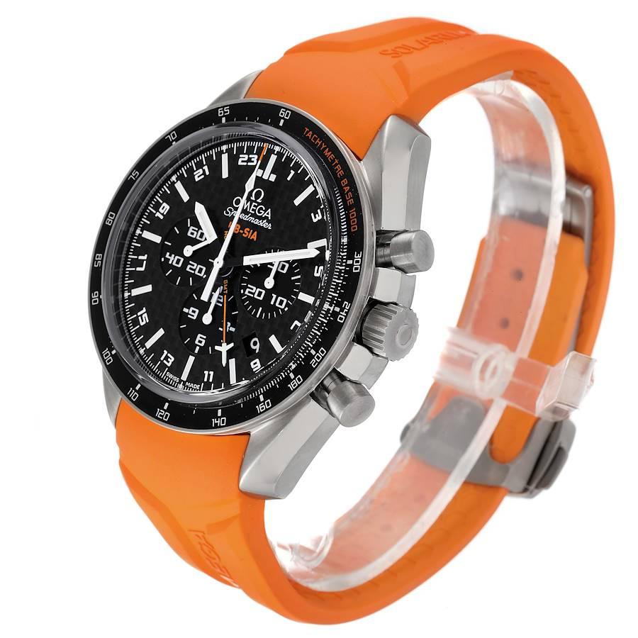 Men's Omega Speedmaster HB-SIA GMT Titanium Watch 321.92.44.52.01.003 Box Card For Sale