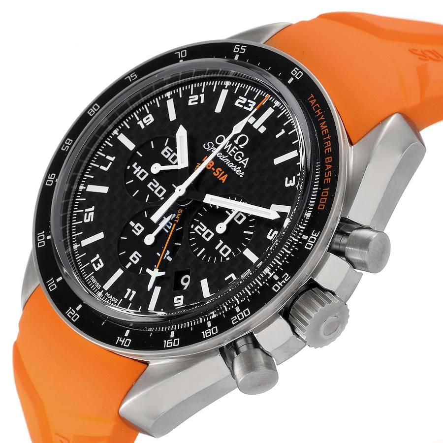 Omega Speedmaster HB-SIA GMT Titanium Watch 321.92.44.52.01.003 Box Card For Sale 1