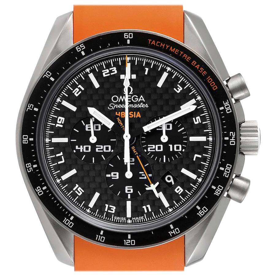 Omega Speedmaster HB-SIA GMT Titanium Watch 321.92.44.52.01.003 Box Card For Sale