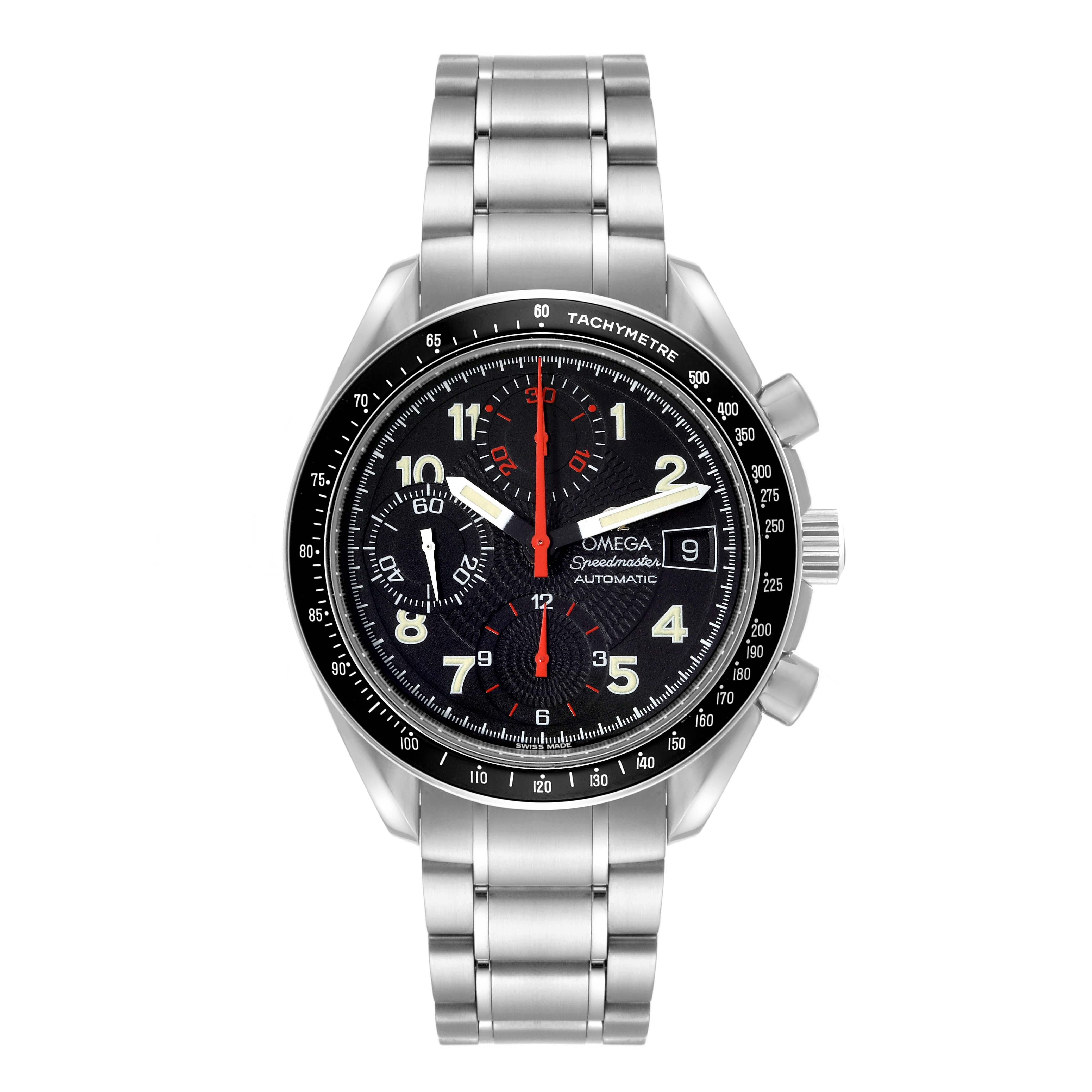 Omega Speedmaster Japanese Market Limited Edition Steel Mens Watch 3513.53.00. Automatic self-winding chronograph movement. Stainless steel case 39.0 mm in diameter. Omega logo on the crown. Stainless steel bezel with black tachymeter insert.