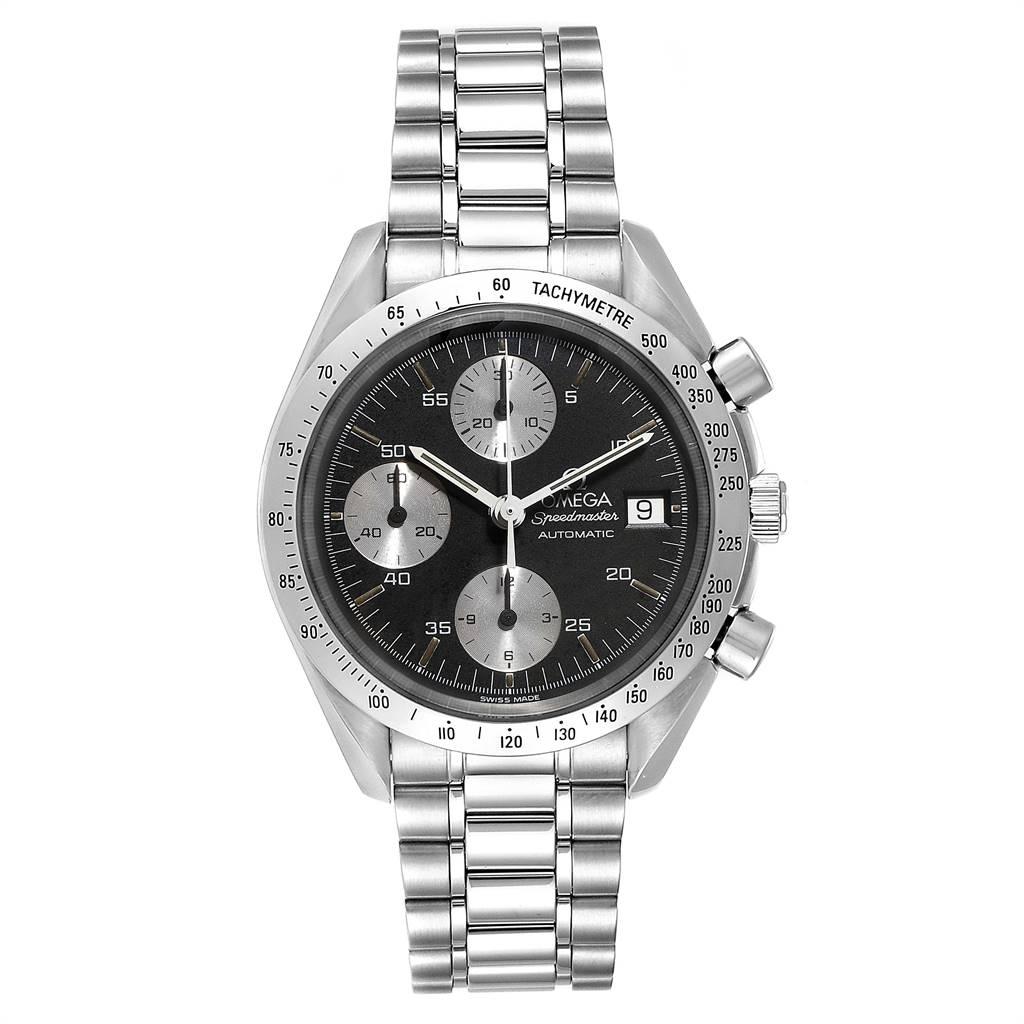 Omega Speedmaster Marui Black Dial Limited Steel Mens Watch 3513.51.00. Automatic self-winding chronograph movement. Stainless steel round case 39 mm in diameter. Stainless steel bezel with tachymetre function. Scratch-resistant sapphire crystal