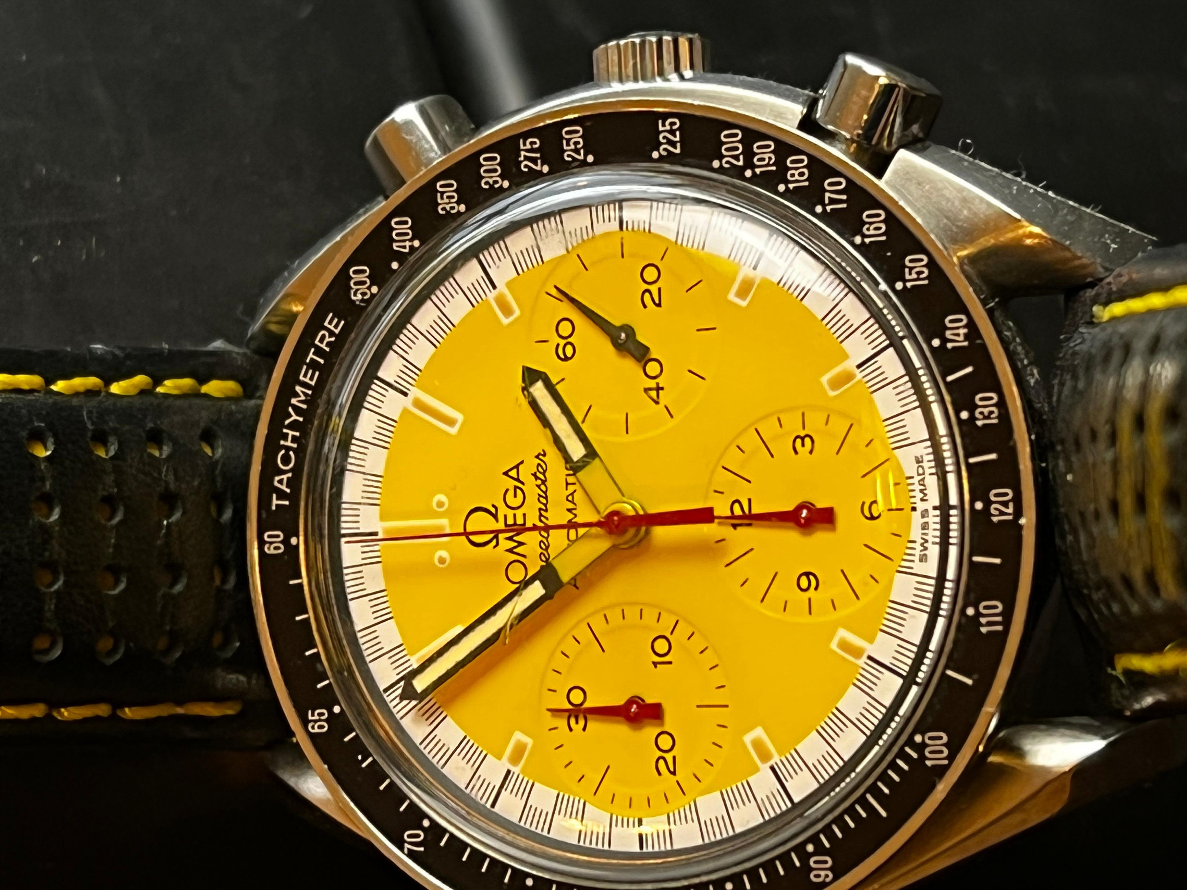 Omega Speedmaster 'Michael Schumacher' Edition, Original Racing Tyre Watch Box In Fair Condition For Sale In Barnard Castle, GB