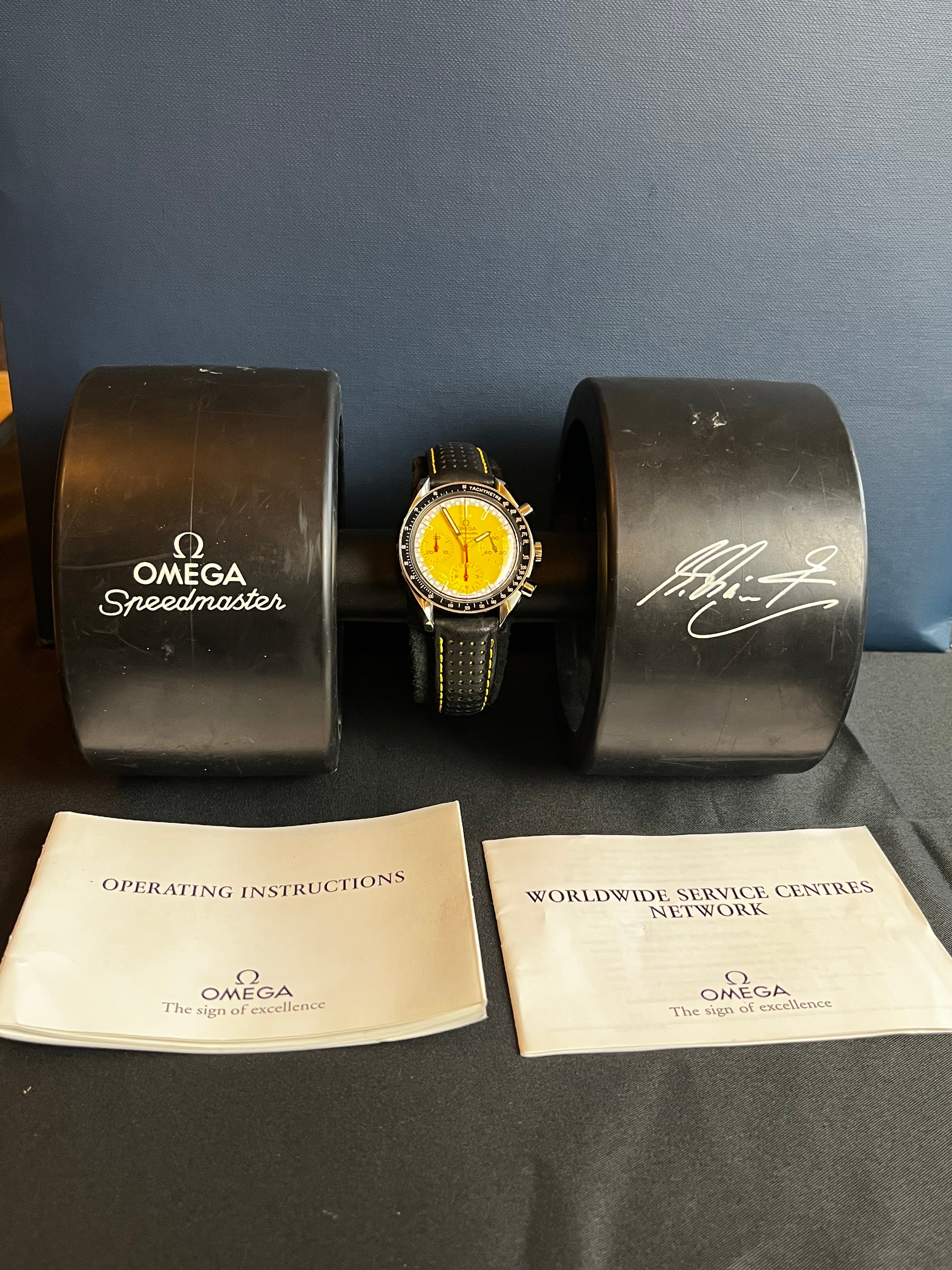 Omega Speedmaster 'Michael Schumacher' Edition, Original Racing Tyre Watch Box For Sale 2