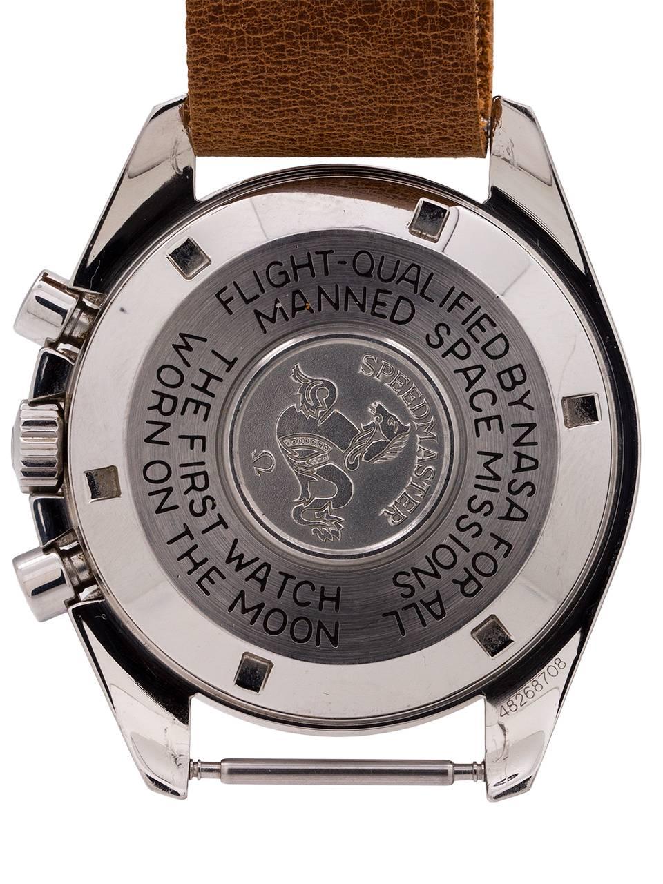 Men's Omega stainless steel Speedmaster Moon Tritium manual wristwatch, circa 1991